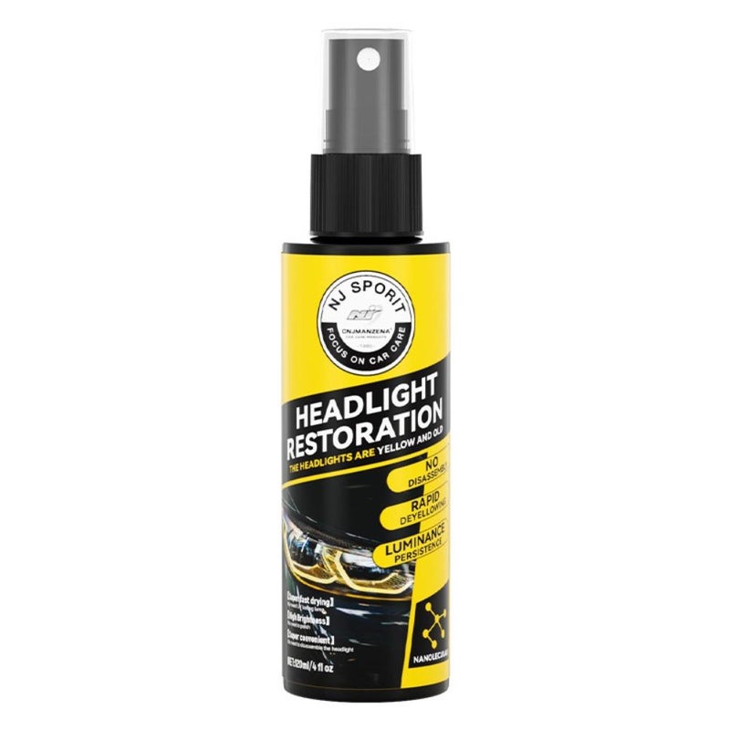Car headlight polishing, restoration, repair of yellowed, aged, and scratched headlights; headlight removal, brightening, polishing, and headlight cover cleaning agent.